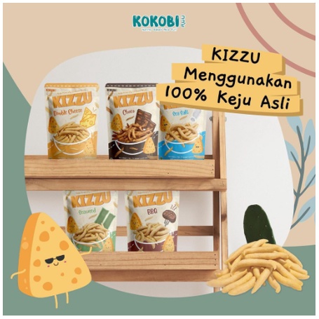 Kokobi Kizzu Cheese Stick 60gr / telur gabus kata oma / omo puff stick keju snack anak Snack MPASI / Snack Bayi / Snack Anak / Cemilan Bayi / Cemilan Anak BBQ CHOCO