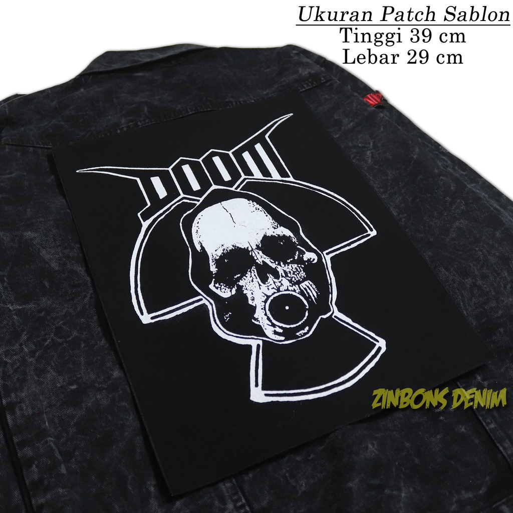 Backpatch Sablon Ukuran Besar Patch Doom Emblem Punggung Sablon Patch Bordir