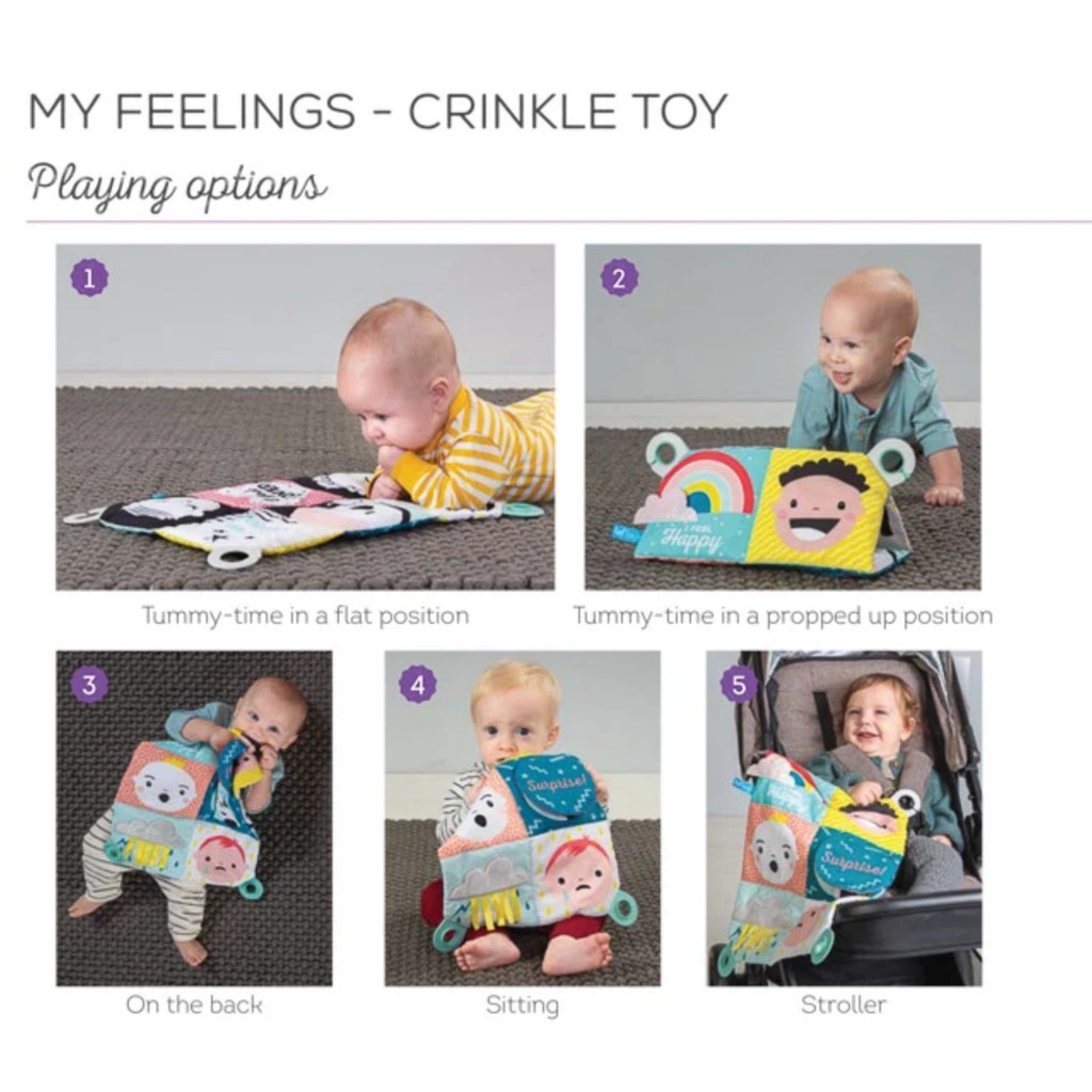 Taf Toys My Feelings Crinkle Toy TafToys Rattle Toys Mainan Gigitan Suara Anak Bayi Motorik Baby Kid Buku Sensory-4