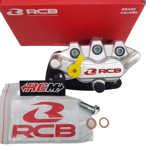 KALIPER CALIPER RCBB RACING BOY RACINGBOY DOUBLE PISTON S SERIES DEPAN KIRI HONDA CLICK LH BEAT VARIO 125 VARIO125 VARIO 150 VARIO150 SCOOPY PNP BUAT BREKET SENDIRI ORI ORIGINAL RCBB RCB RACING BOY RACINGBOY ASLI