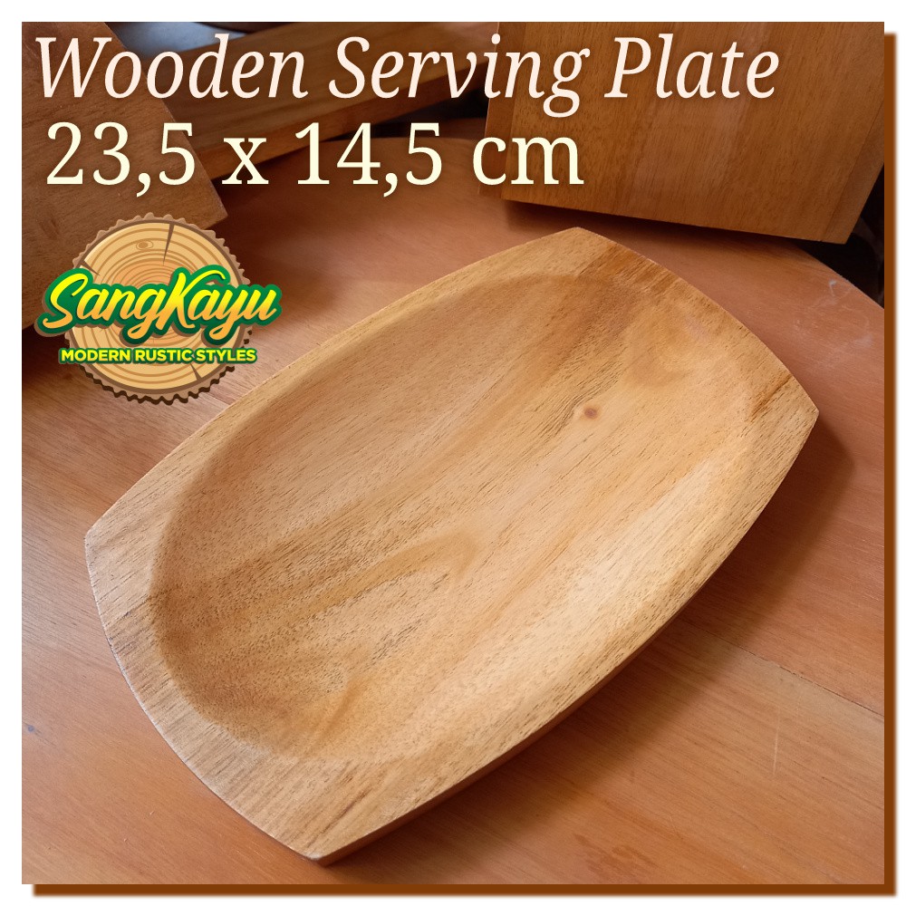 Wooden serving plates 24,5 x 13,5 cm piring kayu piring saji nampan