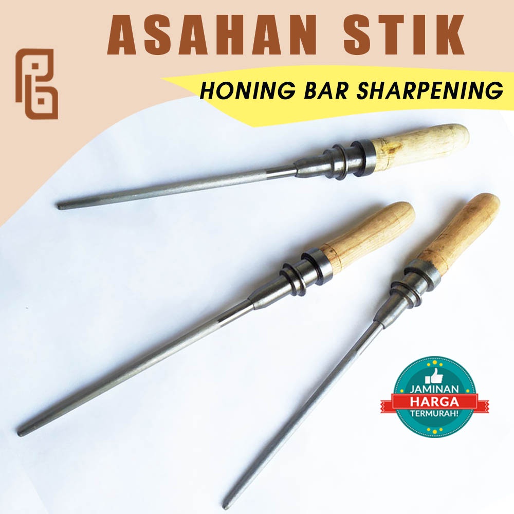 Stik Asahan Pisau Kristal Pengasah Pisau Asahan Stik Besi Honing Bar Sharpening Steel Kristal Bulat 