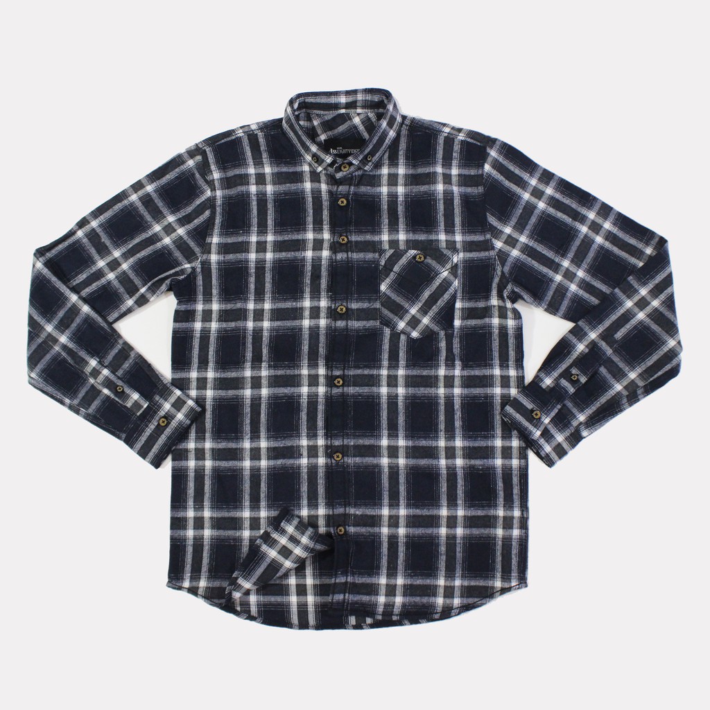 Kemeja Flanel Biru Tua/Dongker - KF0163
