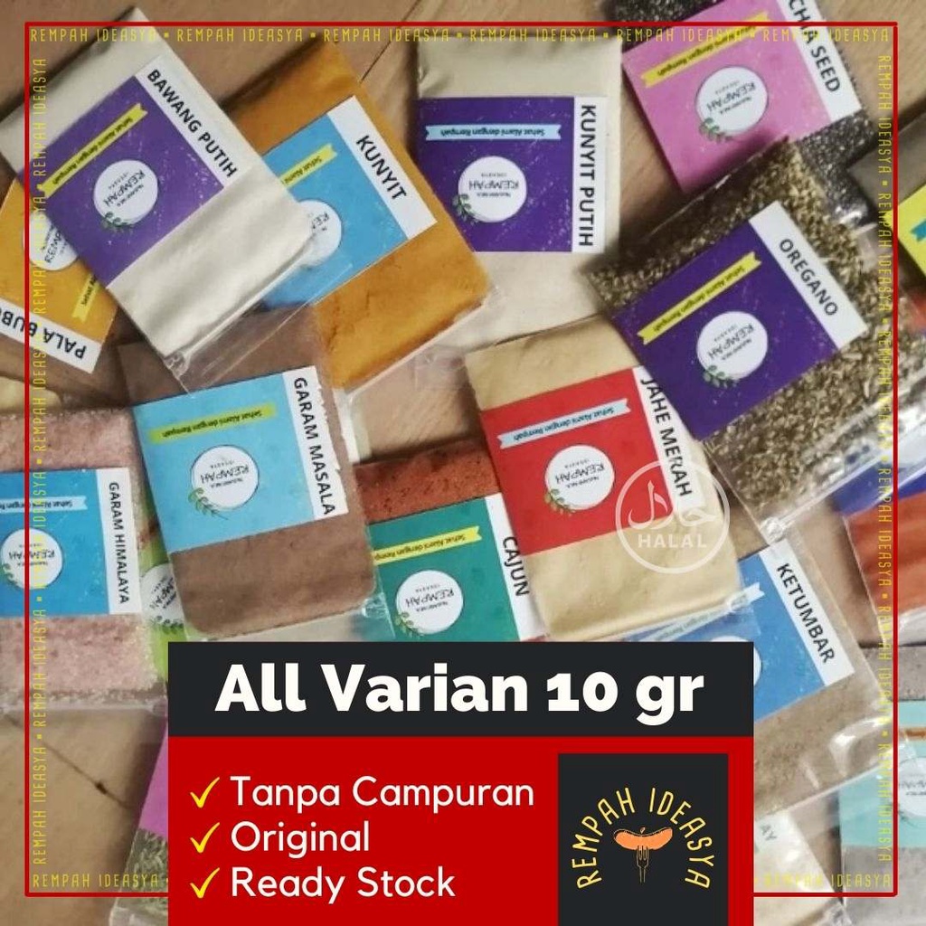 

Semua Varian Rempah Bubuk / All Powdered Spices / Dried Western Herbs Rempah Basil Oregano Parsley