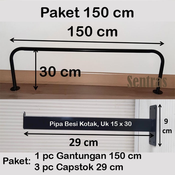 Gantungan Baju Dinding, Gantungan Baju Gawang, Paket Praktis