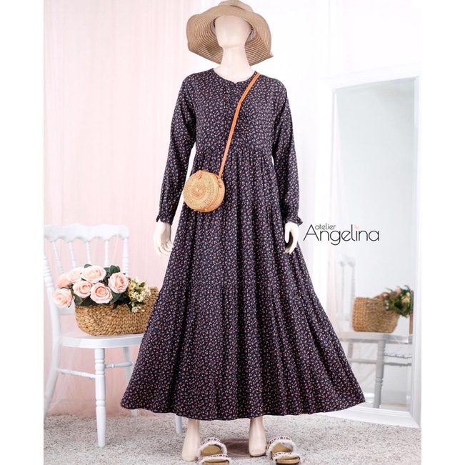 bella dress bunga katuk S BY ATELIERANGELINA