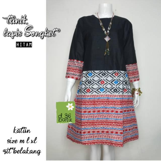 (SEMERBAK) Tunik katun batik wanita murah etnik motif songket tenun atasan dress Baju kerja cewek Tante kakak bude mamah ibu muda tradisional unik tradisional kerja kuliah kasual modern etnik kasual casual obral diskon cuci gudang