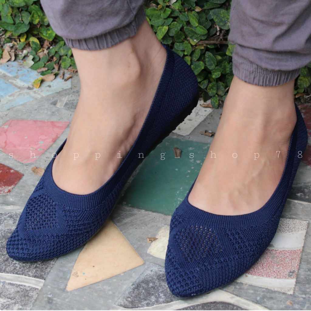 Sepatu Wanita Flat Shoes Rajut Lancip Gratica AW 92