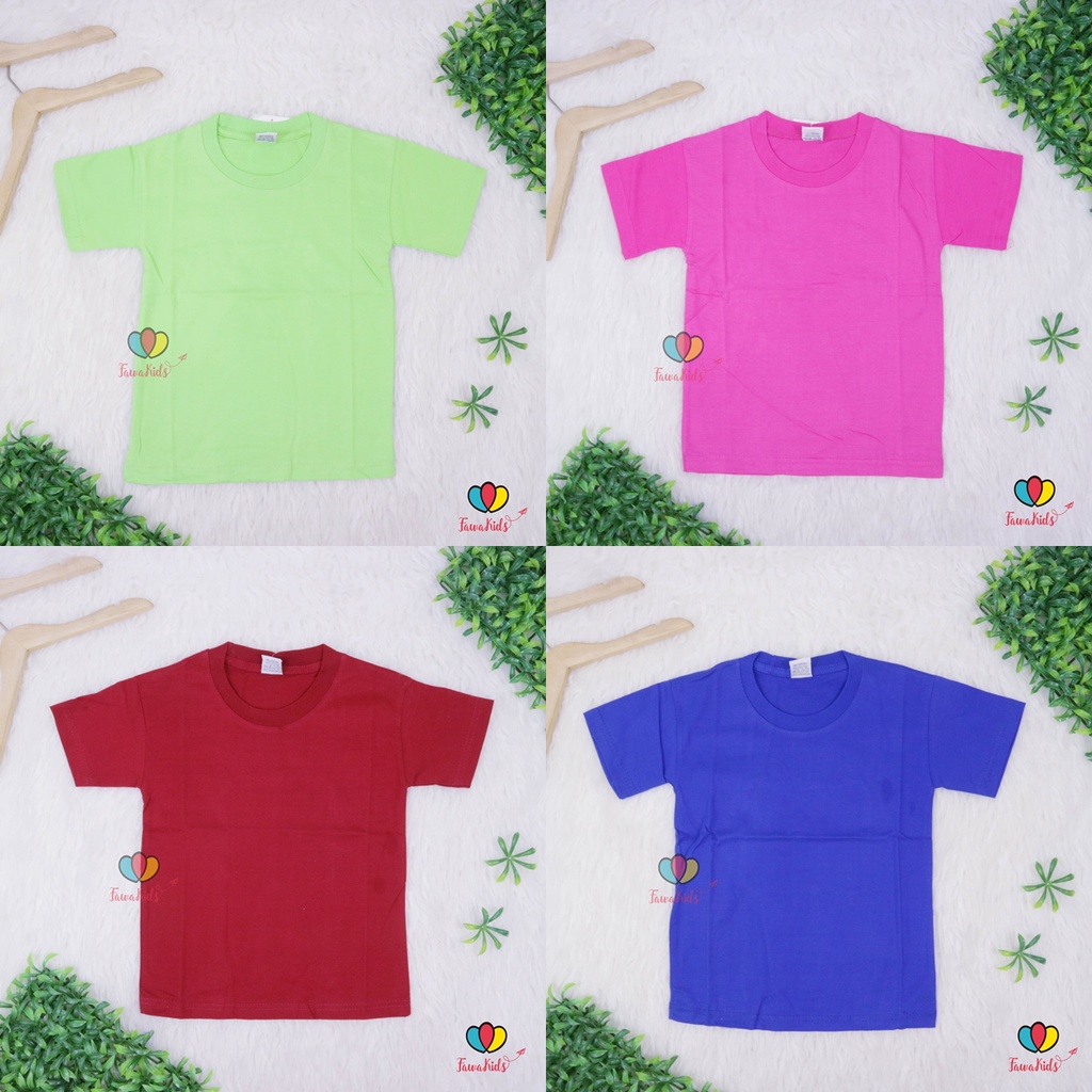 Kaos Oblong uk 9-10 tahun all size / Polos Anak Baju Laki Perempuan Murah Adem Atasan Lengan Pendek