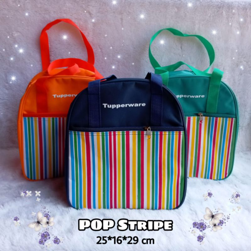 Tas bekal pop stripe/ pop stripe bag tupperware