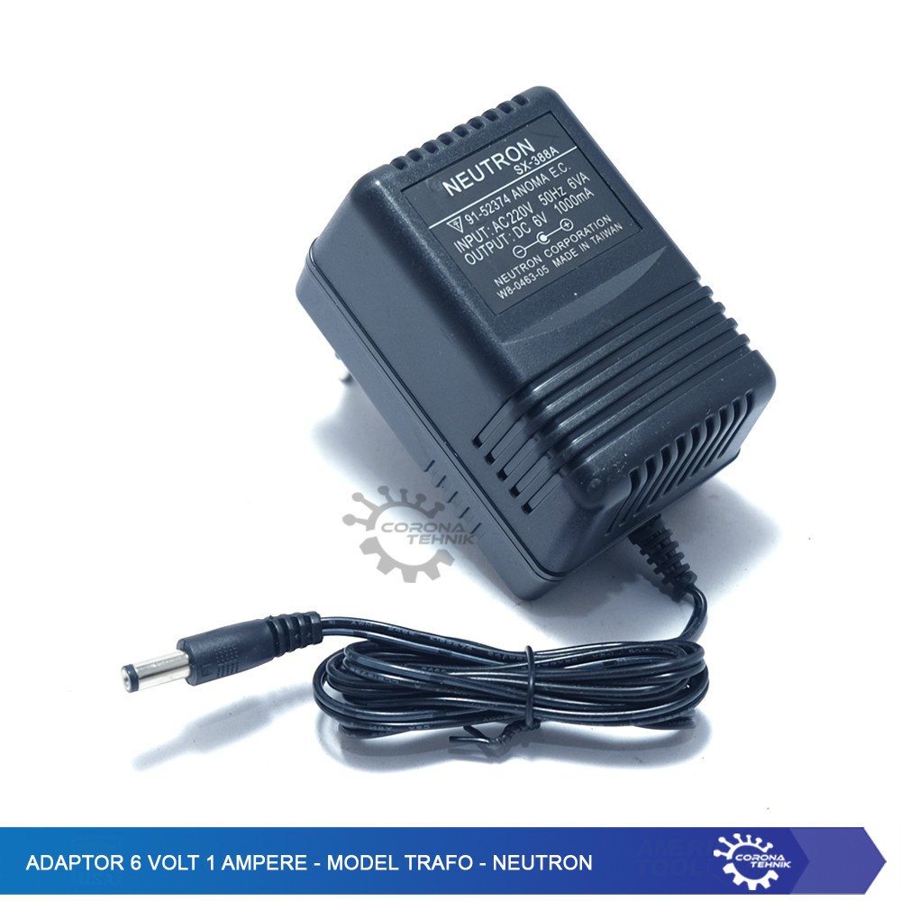 Adaptor 6 Volt 1 Ampere - Model Trafo - Neutron