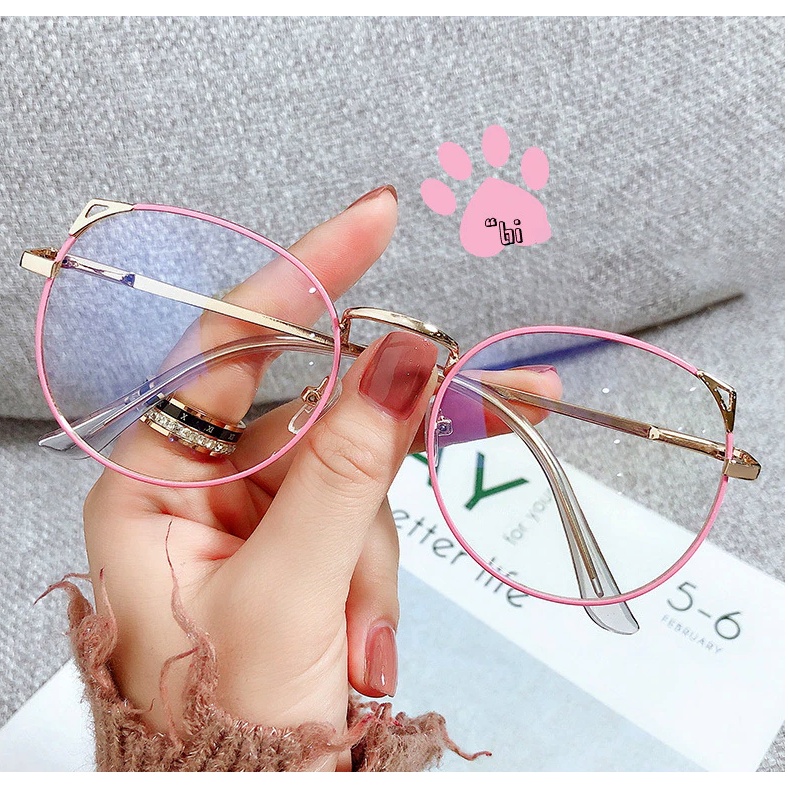 Kacamata Anti Radiasi [ Pink Gold ] Blue Ray Lens - Pria dan Wanita - Design Korea - HM511