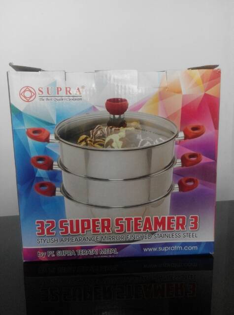 Panci Susun 3 Supra Super Steamer 32 CM / Panci Kukusan / Panci Kukus set panci set