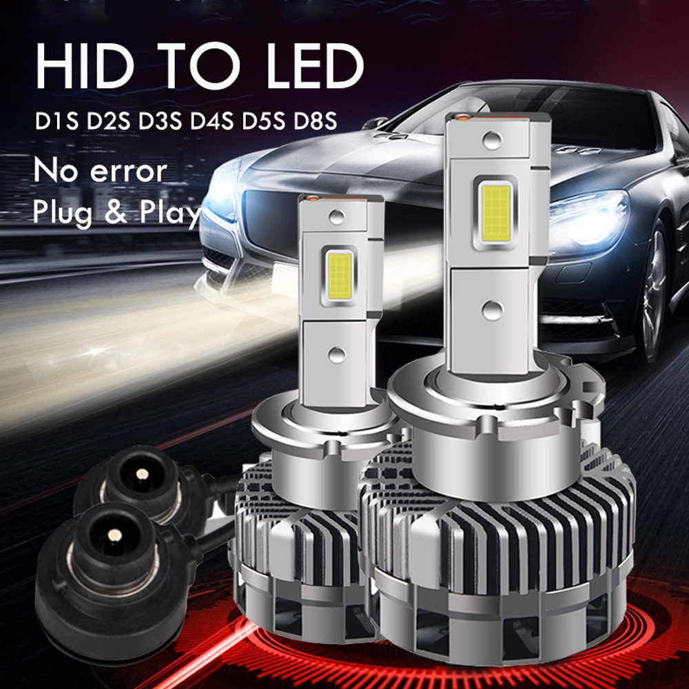 2 Pcs Canbus Lampu Mobil D5S LED D3S D2S D2R D4S D4R D8S D1S D1R Auto Headlight Lamp 12V 70W 32000LM 6000K Tidak Ada Kesalahan Lampu Depan