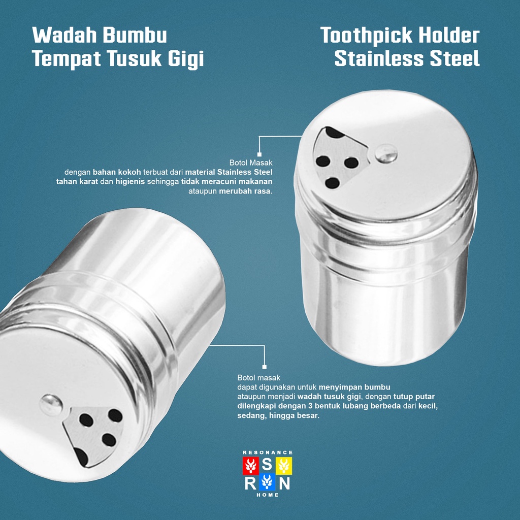 Tempat Tusuk Gigi - Bumbu Stainless / Toothpick Holder Resonance Home