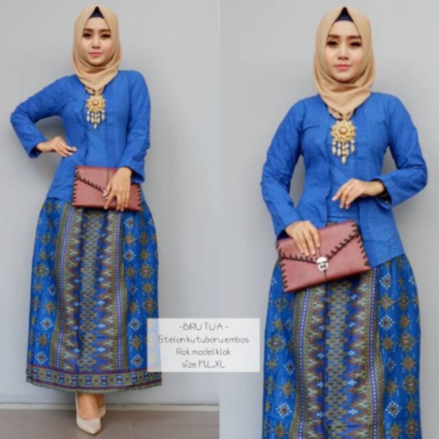 SETELAN KUTUBARU ROK MODEL KLOK || KUTUBARU WANITA || KEBAYA KUTUBARU EMBOS || BATIK KUTUBARU EMBOS