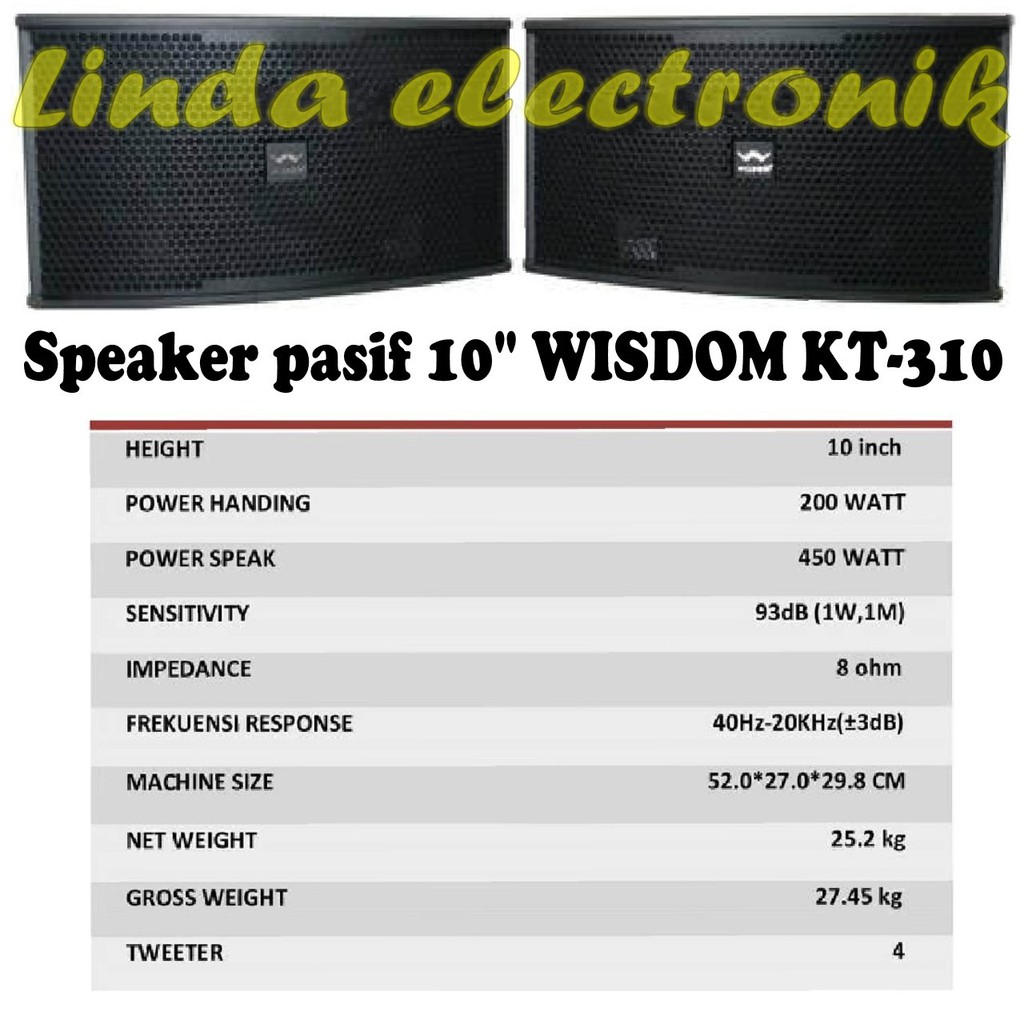 Speaker Pasif 10 inch WISDOM KT-310 WISDOM KT310 WISDOM KT 310 2pcs