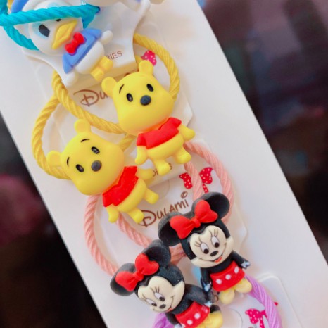 Karet ikat Rambut Anak motif minnie daisy pooh