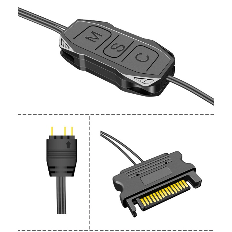 Btsg 5V Cantik ARGB Controller Pin Power Supply Komputer Desktop Remote Control Untuk Kipas Sasis Radiator Pencahayaan LED