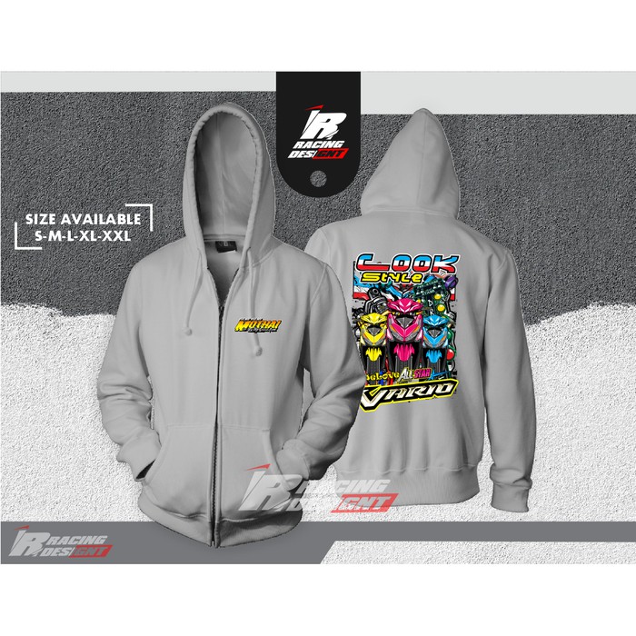 Jaket Hoodie Resleting Honda Vario 150 Mothai Terbaru Kualitas Distro -SM