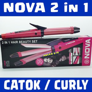 NOVA 2 in 1 BESAR TIPE NHC-1818SC ALAT CATOK / CURLY 2in1 1818 SC