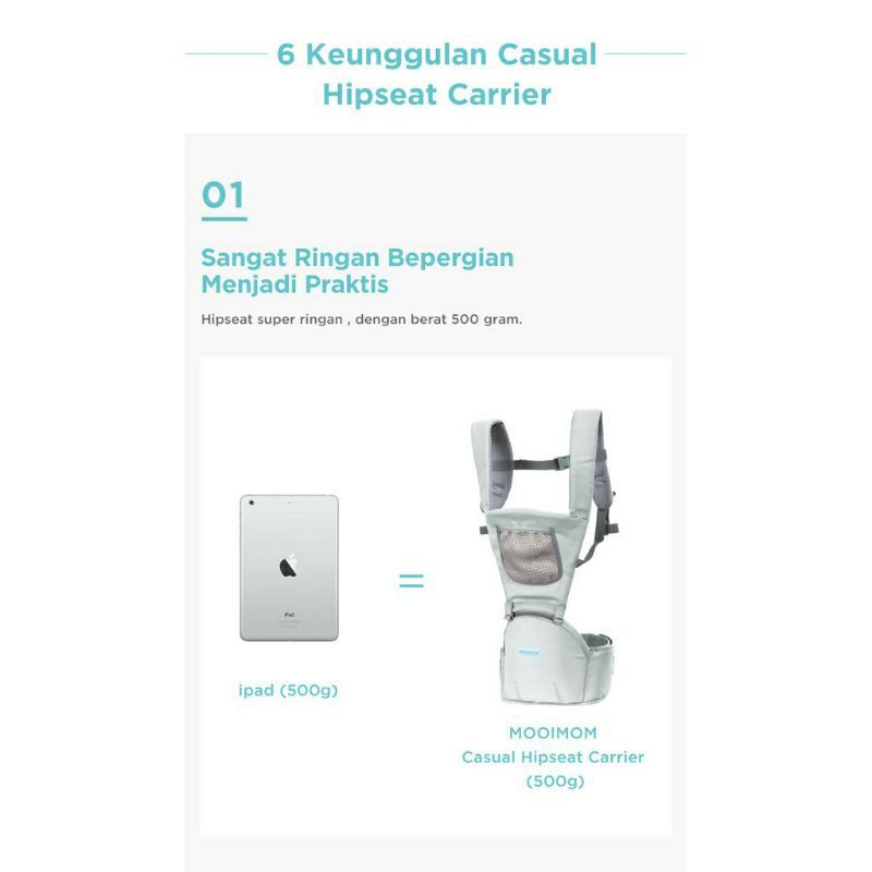 Mooimom Casual Hipseat Carrier - Gendongan Bayi Hip Seat