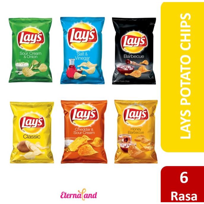 

Lays Snack 184 gr (6.5 oz) - Lays Keripik Kentang Impor USA