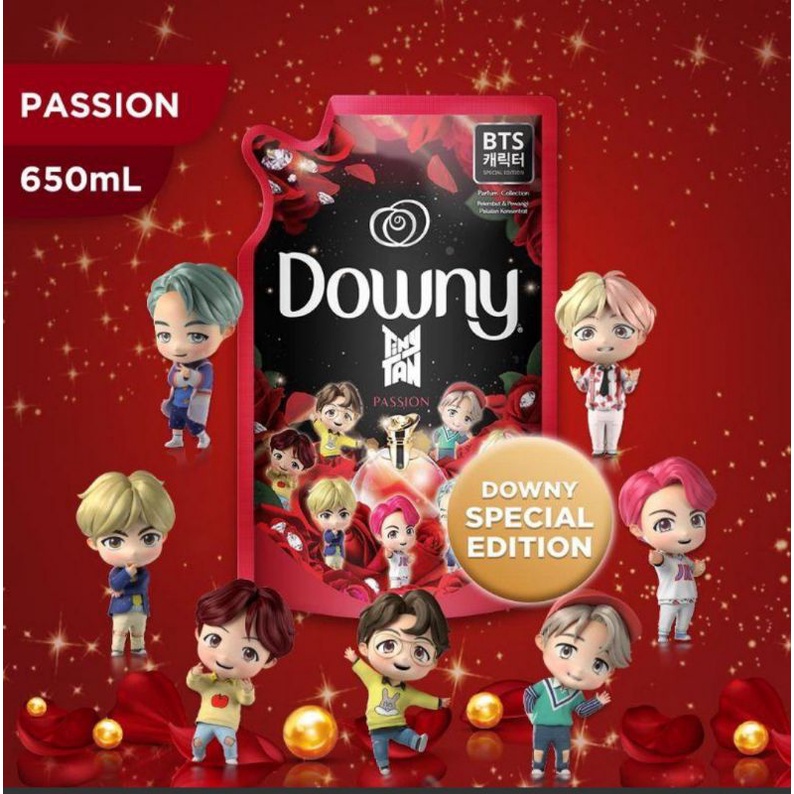 Downy Passion TinyTAN BTS Pewangi dan Pelembut Pakaian (650mL)
