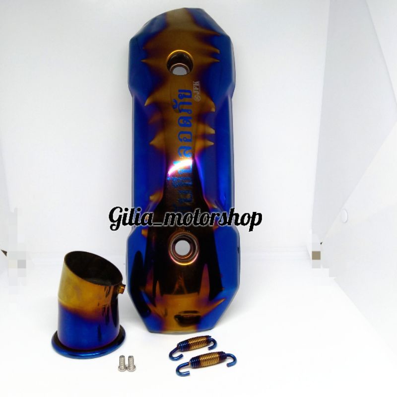 Paket Cover Tameng Knalpot Zoomer Twotone Thailand + Corong Knalpot TwoTone+perknalpot Twotone