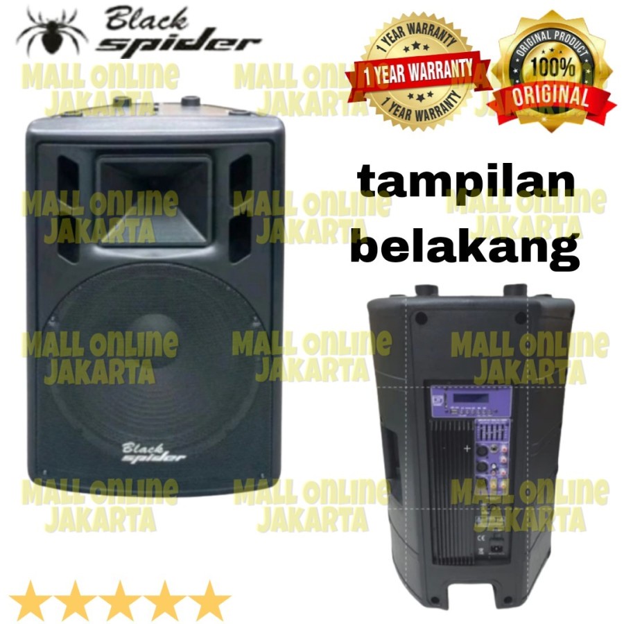 Speaker aktif 15 inch Blackspider model huper 2 way 1000 watt original