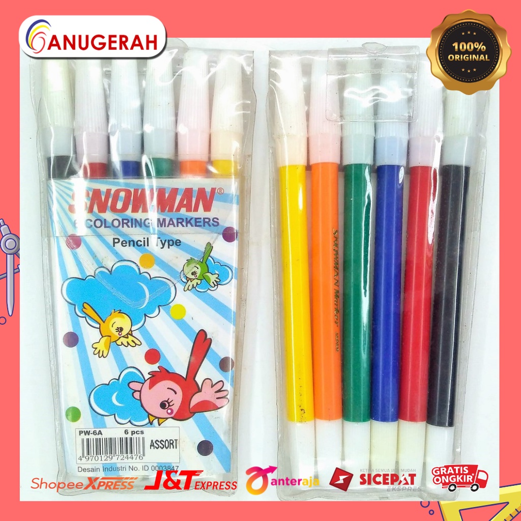 

SNOWMAN PW-6A SPIDOL KECIL 6 WARNA