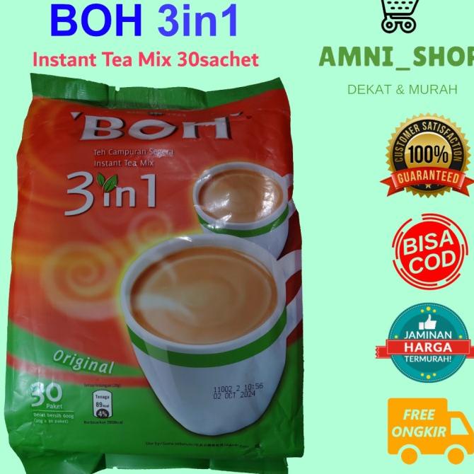 

(BISA COD) Boh 3in1 Teh Tarik Original 30sachet x 20g TERMURAH Malaysia LIMITED EDITION Kode 1029