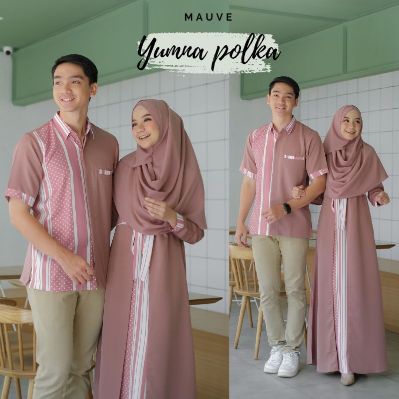 Baju Couple Yumna Polka Salur Series