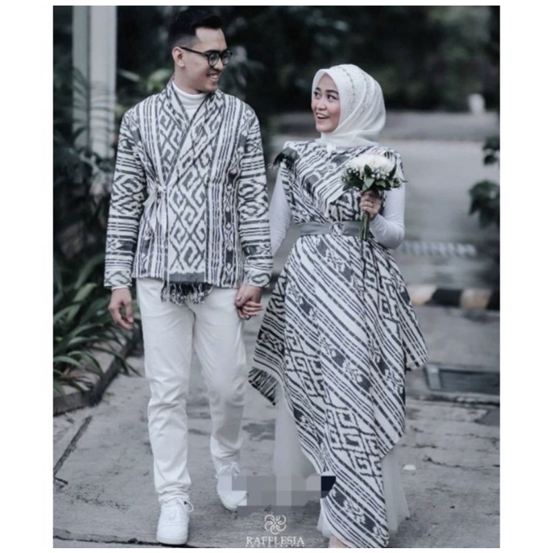 cople tenun motif Toraja white + free masker