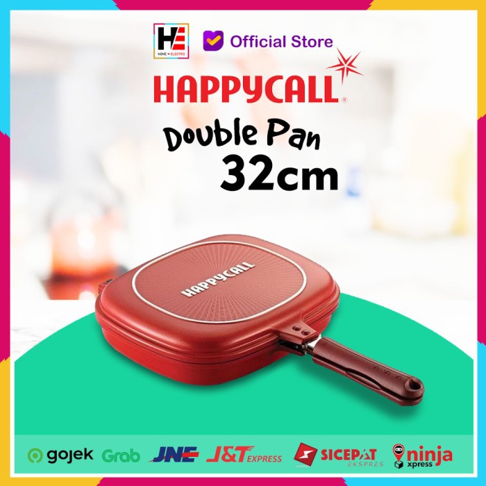 Happy Call 32 cm Double pan Grill Panci Anti lengket Jumbo