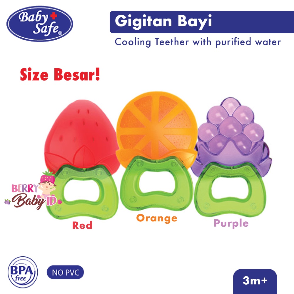 Baby Safe Cooling Teether with Purified Water TT001 Gigitan Bayi Lunak Gigitan Buah BBS064 Berry Mart