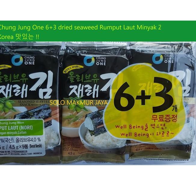 

Ready 9HJPF Chung Jung One Seaweed 6+3 Nori Olive Rumput Laut Minyak Zaitun 33 Harga Termurah