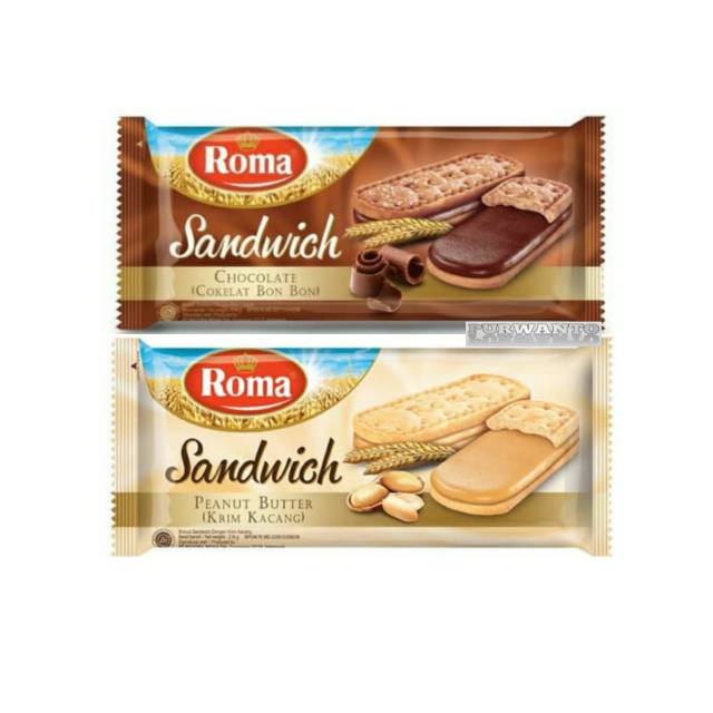 

Roma Biskuit Sandwich Chocolate / Peanut Butter 216 gram