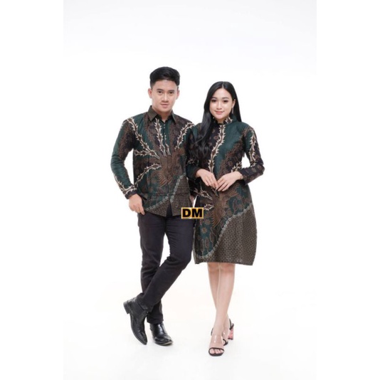 Couple Batik Tunik Modern Seragam Kerja Kantor Lengan panjang Terbaru