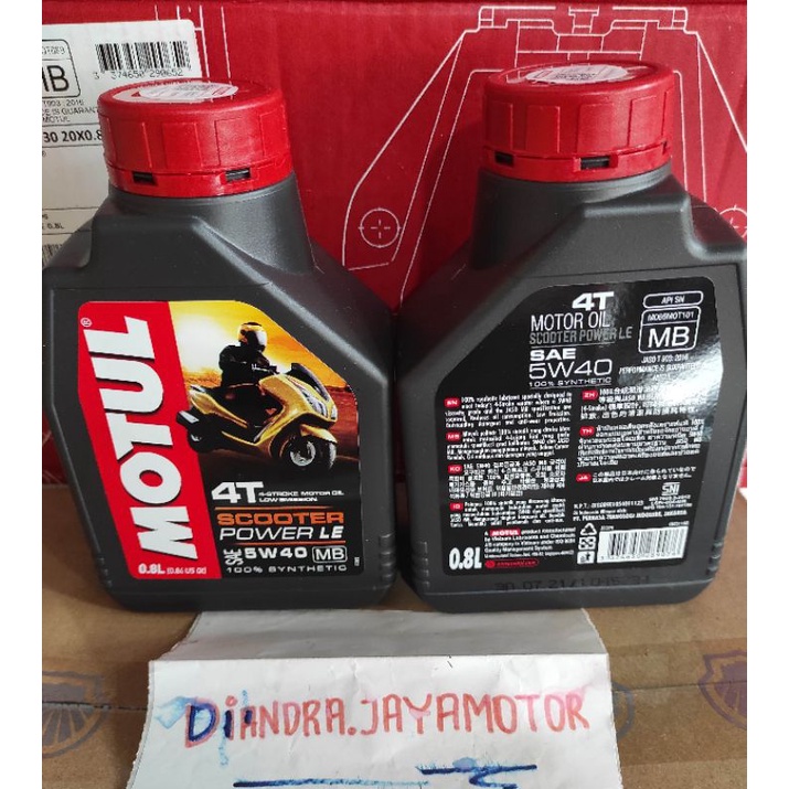 oli Motul matic power le SAE 5-40 0.8 liter 100% original for all matic