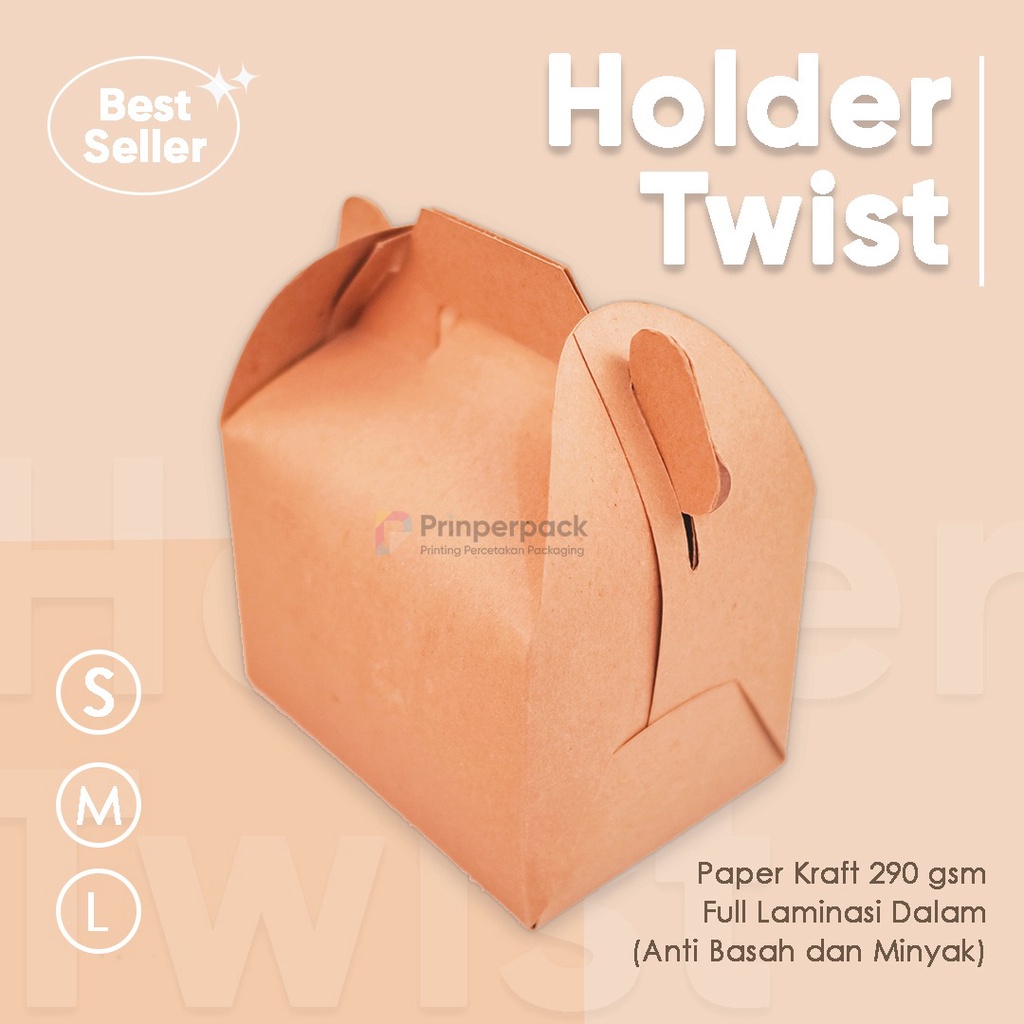 

Paper Holder Twist / box kue / box kotak / jinjingan box / laminasi / food grade