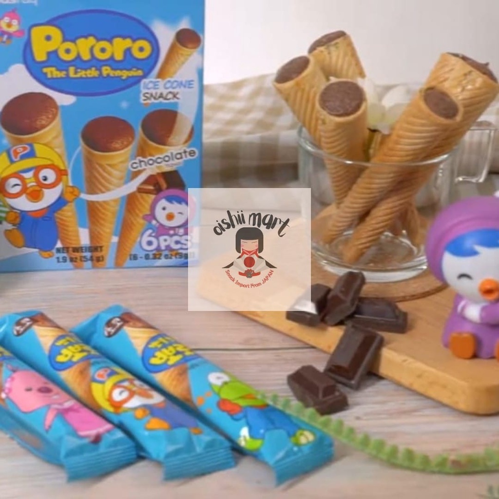 

Pororo Bingbing Ice Cone Chocolate Snack / snack impor / snack korea / cemilan / wafer / makanan impor