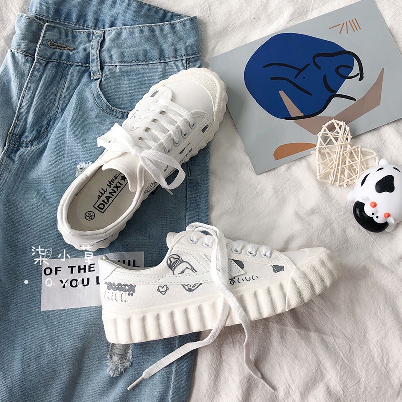 FYGALERY SHS013 SEPATU SNEAKERS MODEL KOREA ULZZANG WARNA PUTIH SEPATU MURAH BATAM SEPATU IMPORT-5