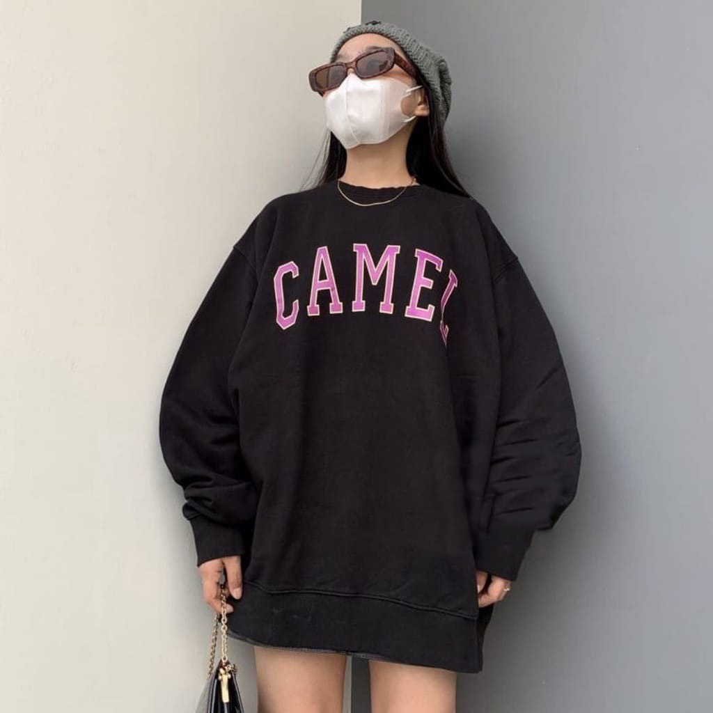 Weijia Fashion OOTD Wanita Sweater HIMAWARI / Sweater Crewneck Camel / Sweater Wanita Kekinian / Swe