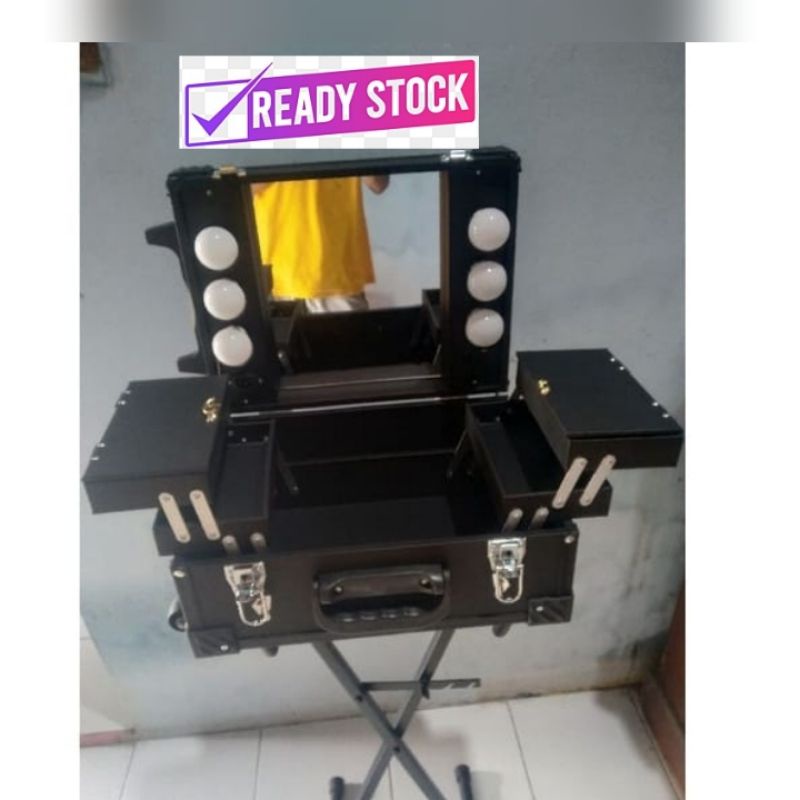 TERMURAH koper makeup/6lampu 4rak SAMA KAKI STAND/tas makeup/koper makeup terlaris 42 cm