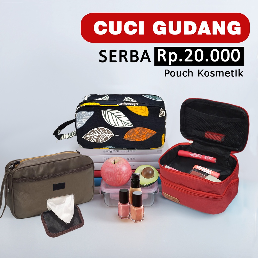 Tas wanita/pouch kosmetik/tas bekal harga murah Cuci gudang tas make up sale lunch bag reject shopee live