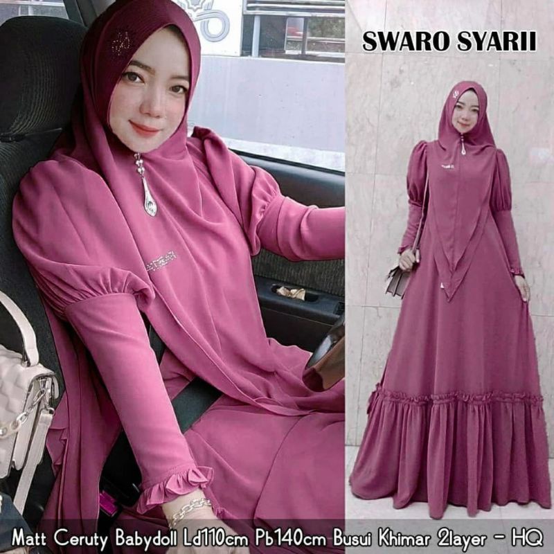 0Swaro syarii / Swaro syari / syari cantik  / gaun pesta / swarovski