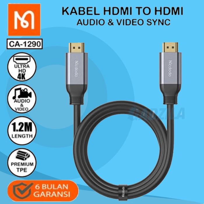 MCDODO CA-129 Kabel Colokan HDMI To HDMI 4K HD Audio Cable Video LAPTOP PC PS4 TV