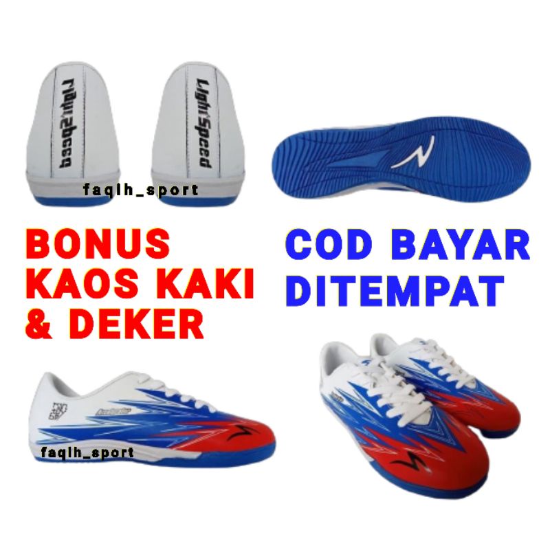 SEPATU FUTSAL SPECS LIGHTSPEED 2 TERBARU ( BONUS kaos kaki & deker )