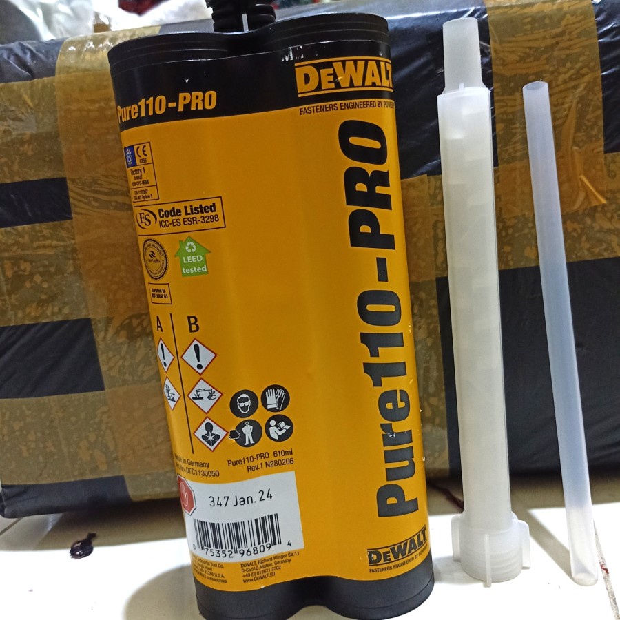 Dewalt Pure110 Pro 620mL Angkur Epoxy Beton Anchor DEWALT PURE 110 Pro 620 ml